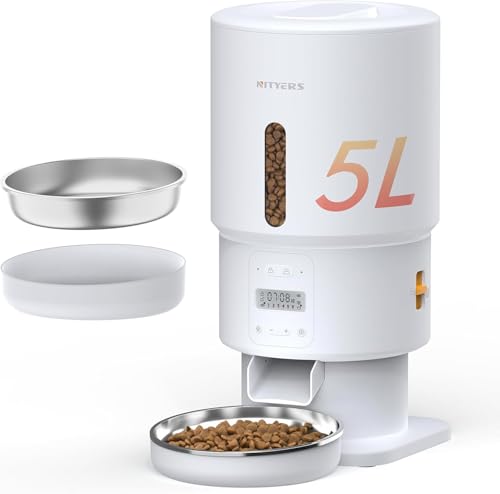 New Automatic Cat Feeder Anti-Clog Cat Food Dispenser | 5L