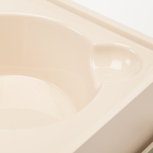 New IRIS Elevated Feeder with Airtight Storage | Almond/Clear, 19.57"L x 10.31"W x 8.97"H