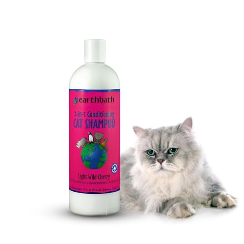 New earthbath Wild Cherry 2-in-1 Cat Conditioning Shampoo | 16 oz, 1 pack