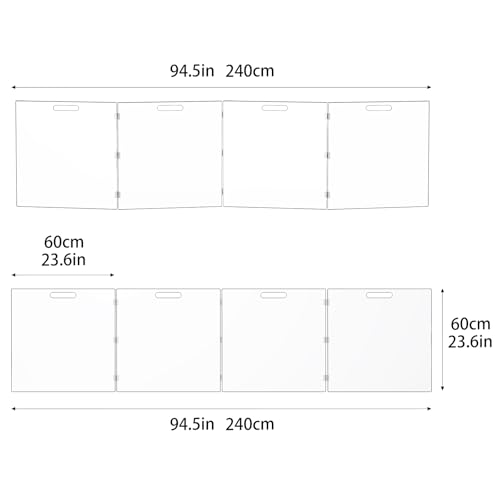 New Acrylic Pet Freestanding Gate for Doorways | Medium (4 Panels), Clear