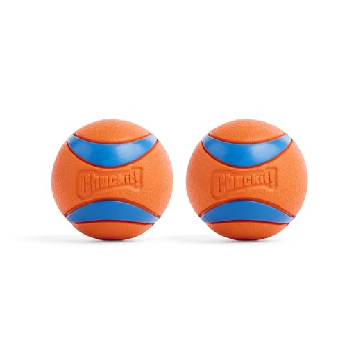 New Chuckit! Ultra Ball Dog Toy | Orange/Blue, Medium (2-Pack, 2.5")