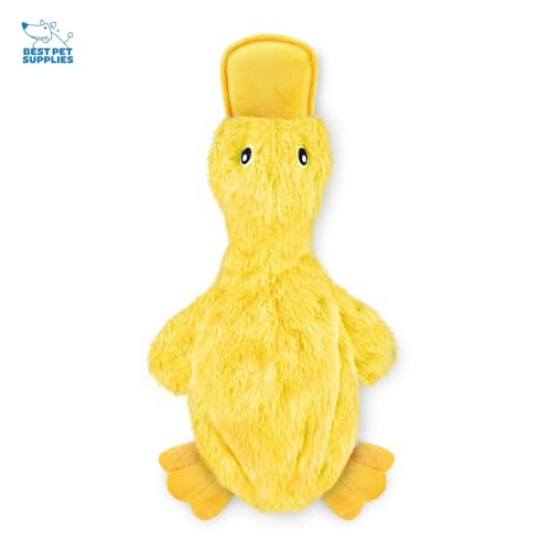 New Best Pet Supplies Crinkle Duck | Yellow, Large