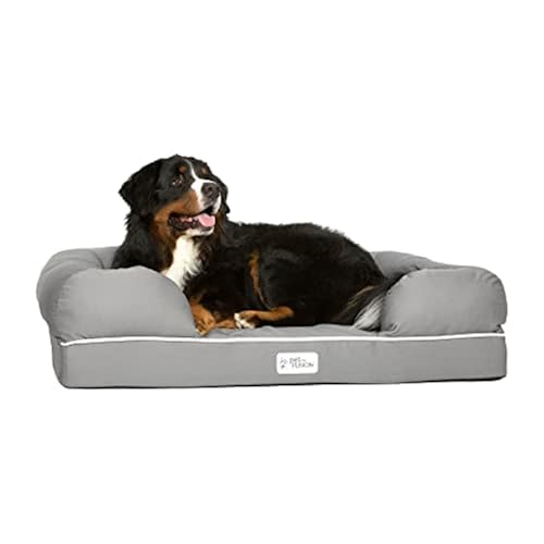 New PetFusion Ultimate Dog Bed, Orthopedic Memory Foam | X-Large (44x34"), Slate Grey