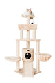 New Armarkat Thick Fur Cat Tower Real Wood with Basket Lounge & Ramp | Beige