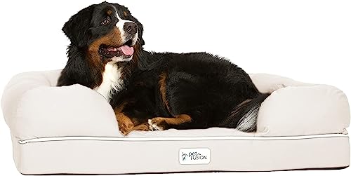 New PetFusion Extra Large Dog Bed w/ Solid 4" Memory Foam | X-Large (44x34"), Sandstone