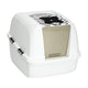 New Catit Jumbo Hooded Cat Litter Box, White Tiger | White/Black, Jumbo