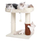 New Pawfessor Cat Tree Tower Scratching Post with Self Groomer | Large Beige, 20×15.7"