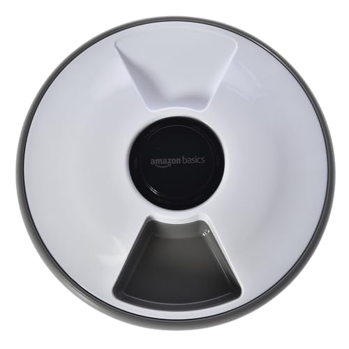 New Amazon Basics Automatic Pet Feeder with Cooling Pack | White, 31.5×31.5×8.3 cm