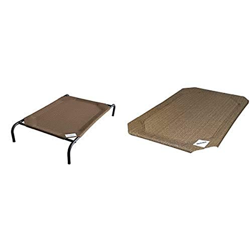 New Coolaroo The Original Elevated Pet Bed with Replacement Cover | Large, Nutmeg