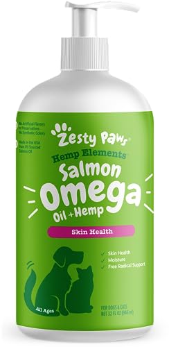 New Zesty Paws Salmon Omega Oil with Hemp | 32 oz