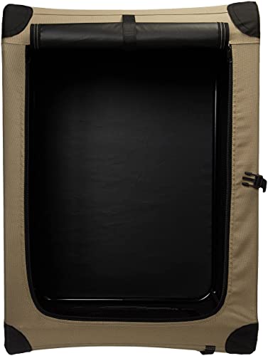 New Amazon Basics 2-Door Portable Soft-Sided Folding Crate Kennel | Tan & Medium (30"×21"×21")