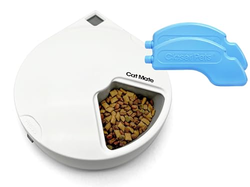 New Cat Mate C500 Automatic 5-Bowl Feeder | White, 5 Meals