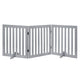 New unipaws Free Standing Pet Gate for Dog (Wooden, Foldable) | 24 in H, Gray