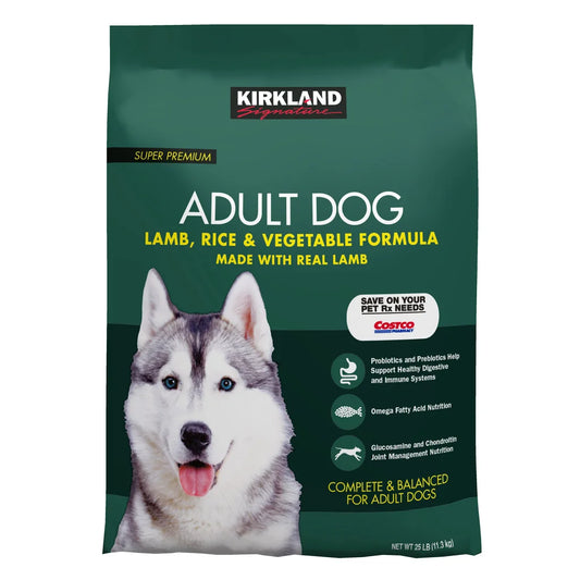 New Kirkland Signature Adult Formula Lamb, Rice and Vegetable Dog Food | 25 lbs