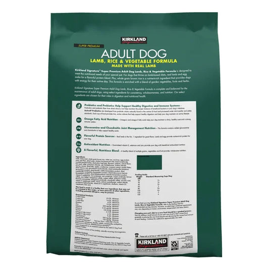 New Kirkland Signature Adult Formula Lamb, Rice and Vegetable Dog Food | 25 lbs