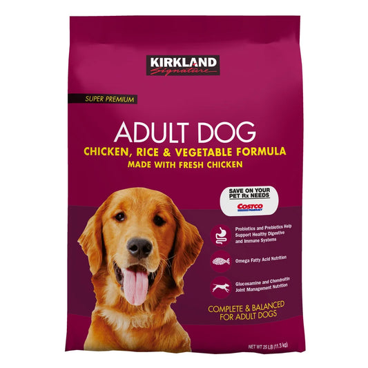 New Kirkland Signature Adult Formula Chicken, Rice and Vegetable Dog Food | 25 lbs