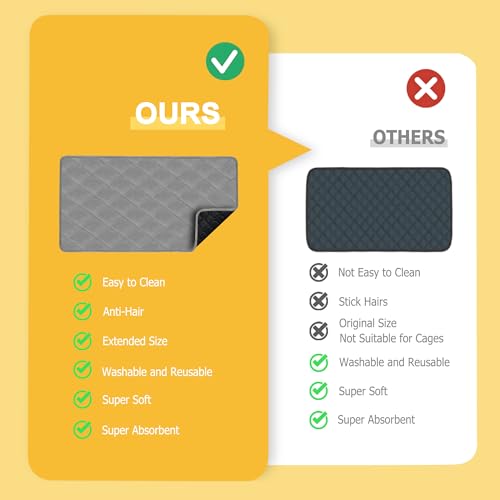 New Guinea Pig Bedding Fleece Cage Liner for Midwest Cage | 49 x 24 in, 2 pack