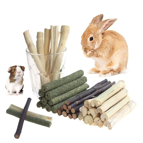 New Dbeans Flourithing 600g Guinea Pig and Rabbit Chew Toys Sweet Bamboo and Timothy Apple Sticks | Natural, 600g