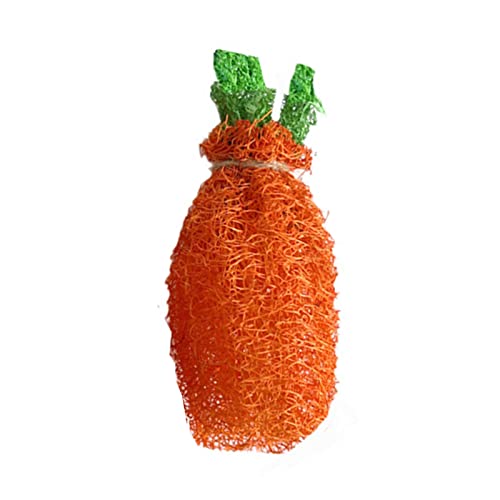 New ASYWISH Rabbit Chew Toy Natural Loofah Carrot Small Animal Grinding Playing Toy