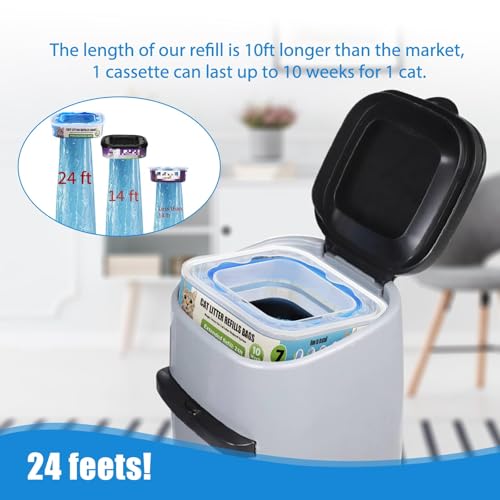 New Cat Litter Refills Cartridge Compatible with Your Genie Litter Standard, Plus and XL Cat Litter Pail | Pack of 12