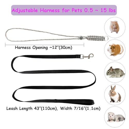 New GOMICRAFT Handmade Figure 8 Harness and Leash for Small Animals | Pack of 2