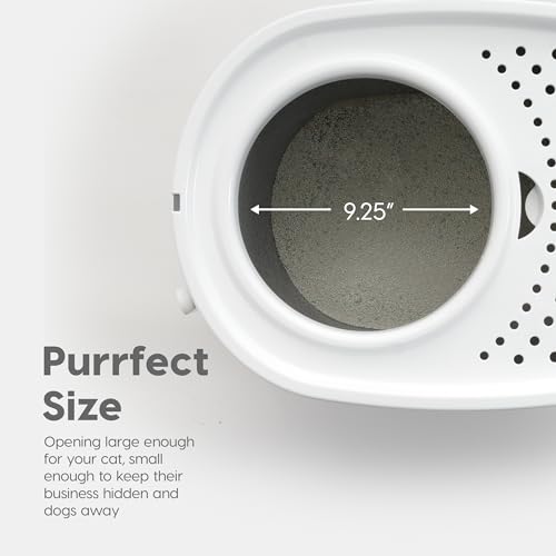 New IRIS USA Top Entry Cat Litter Box | Gray/White, Large