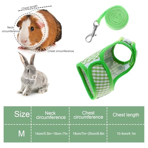 New Guduling Guinea Pig Harness and Leash | Green Plaid