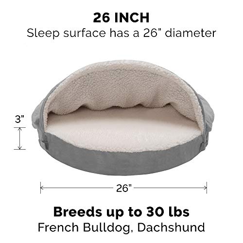 New Furhaven 26" Round Orthopedic Dog Bed | Gray, 26-inch