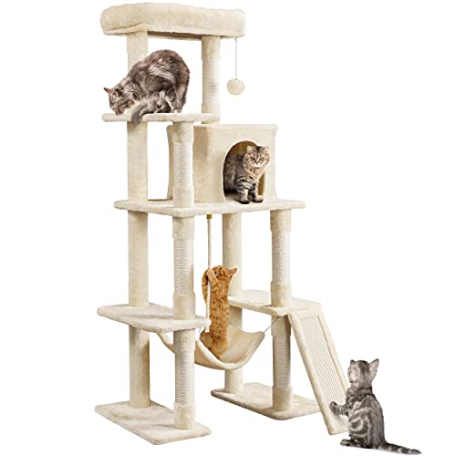 New Yaheetech Multi-Level Indoor Cat Play Structure with Hammock & Ball | 63"