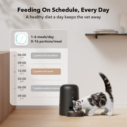 New PETLIBRO AIR Timed Pet Feeder (Battery-Operated) | Black, 2L