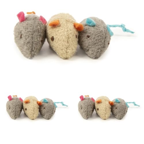 New SmartyKat Skitter Critters Catnip Cat Toys | Gray/Cream & 3 Count (Pack of 3)