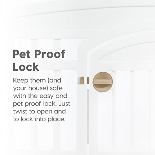 New IRIS USA 4-Panel Dog Playpen with Door | 35 × 35 × 24 in, White