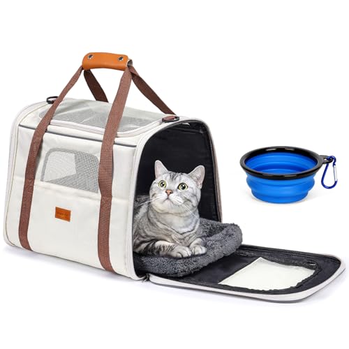 New Morpilot Soft Sided Cat & Dog Carrier | Beige, Up to 18 lbs