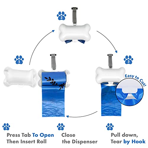 New Gorilla Supply Pet Poop Waste Bags with Dispenser | Blue, 3 Rolls