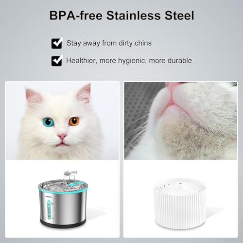 New NPET WF210 Cat Water Fountain Stainless Steel | 50oz/1.5L, Stainless steel