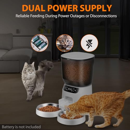 New Automatic Cat Feeders for Two Cats | 5L/20 cups, White