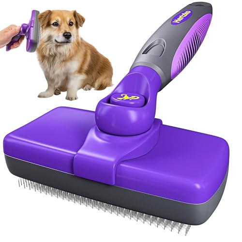 New Hertzko Self Cleaning Slicker Brush | Purple