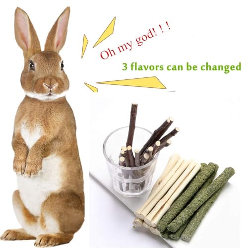 New Dbeans Flourithing 600g Guinea Pig and Rabbit Chew Toys Sweet Bamboo and Timothy Apple Sticks | Natural, 600g