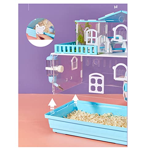 New ORTOLY Hamster & Guinea Pig Cage 3-Level Transparent Habitat