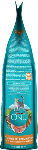 New Purina ONE Natural Dry Cat Food Tender Selects with Real Chicken | 4 bags (3.5 lb each), Real Chicken