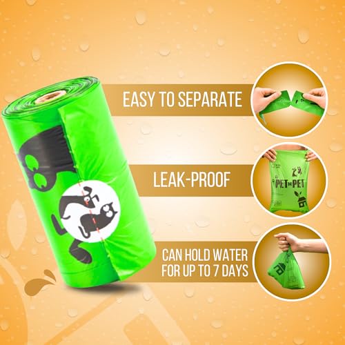 New PET N PET Poop Bags for Dogs | Green, Unscented, 270 Count, 9" x 13"