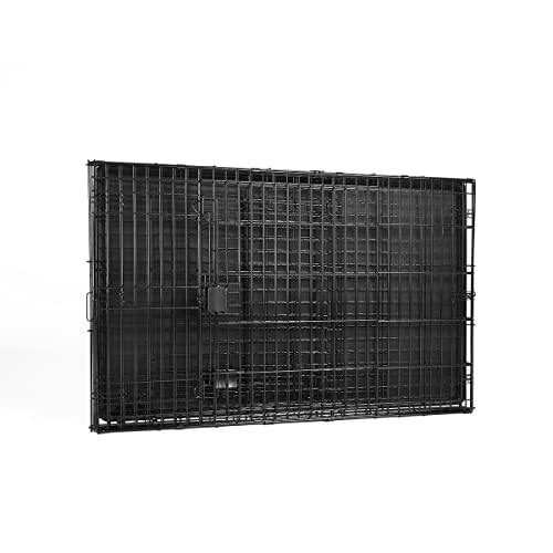 New AMAZONBASICS Durable, Foldable Metal Wire Dog Crate with Tray, Double Door | Black - 48 x 30 x 32.5 in