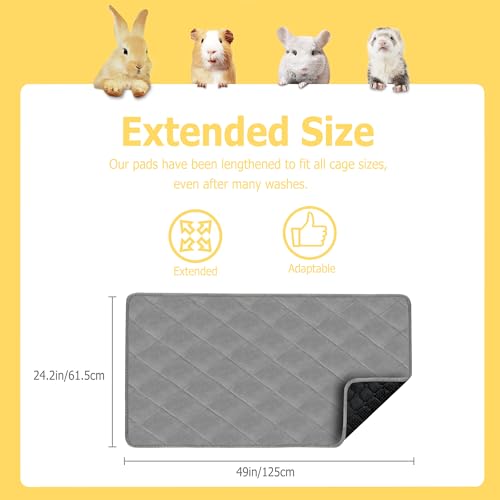 New Guinea Pig Bedding Fleece Cage Liner for Midwest Cage | 49 x 24 in, 2 pack