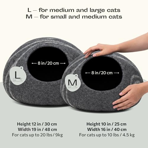 New MEOWFIA Cat Cave (100% Merino Wool) | Dark Grey & Medium
