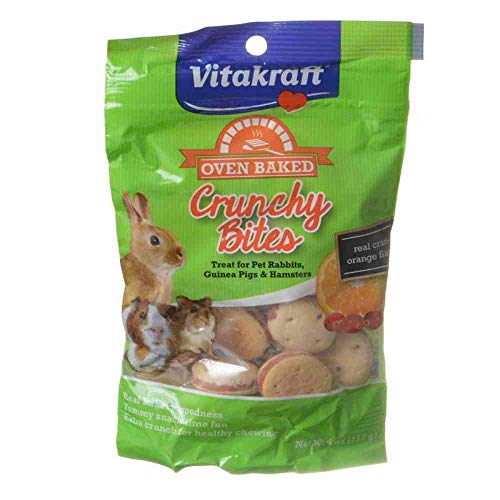 New Vitakraft Oven Baked Crunchy Bites Small Pet Treats | Real Cran-Orange Flavor - 4 oz