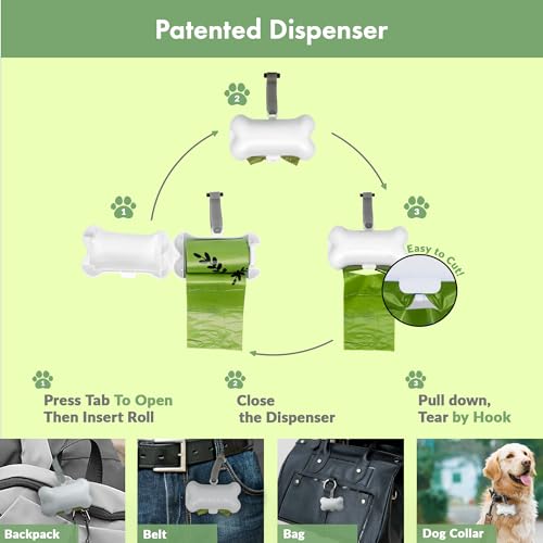 New Gorilla Supply Dog Poop Waste Bags with Dispenser | Green, 9" x 13", 1000 Count