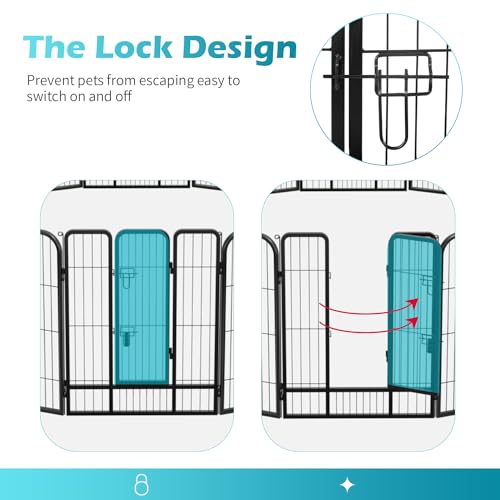 New FDW Dog Playpen / Dog Kennel (32 Panels) | 40 in H, Black