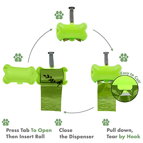 New Gorilla Supply Pet Poop Waste Bags with Dispenser | Green, 3 Rolls