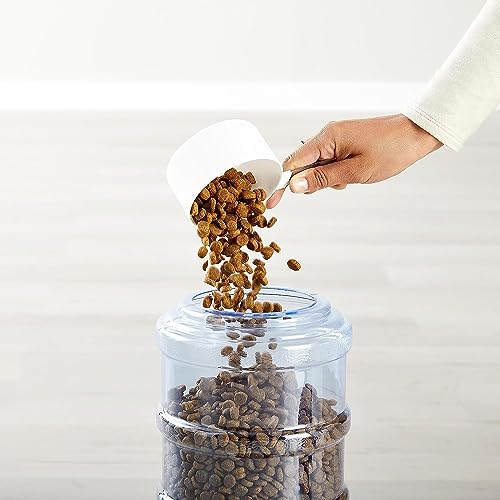 New Amazon Basics Gravity Pet Food Feeder | Gray, Small (6 lb)