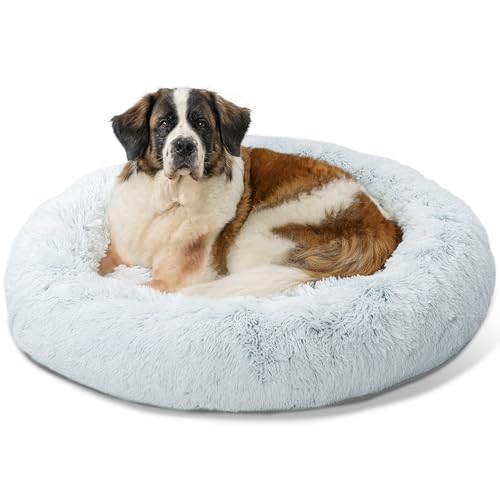 New Best Friends by Sheri Original Calming Donut Bed | Frost Gray & 45" x 45" (XL)